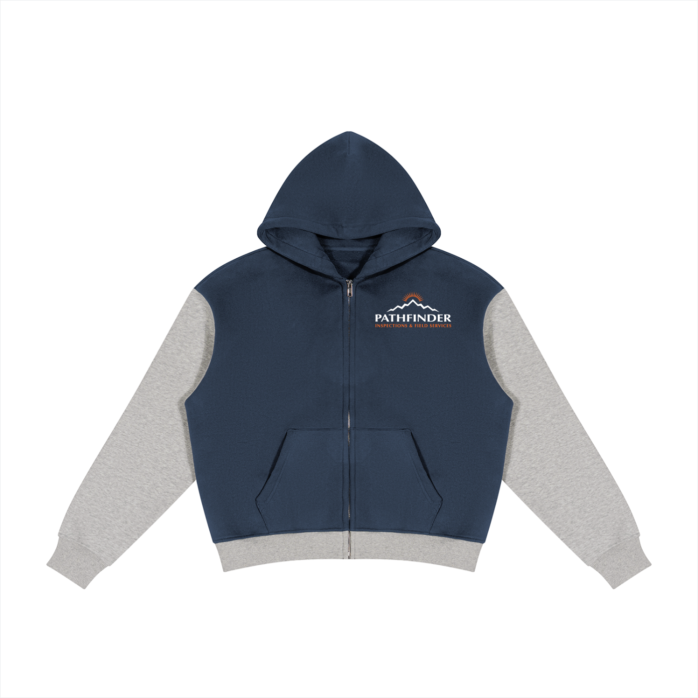 Unisex Color Block Fleece Full Zip Hoodie