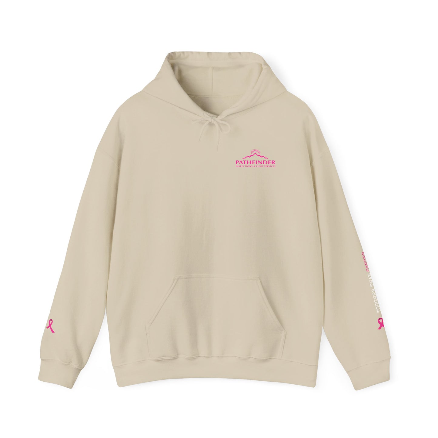Breast Cancer Awareness Punisher Hoodie — American Flag Ribbon Support Sweatshirt