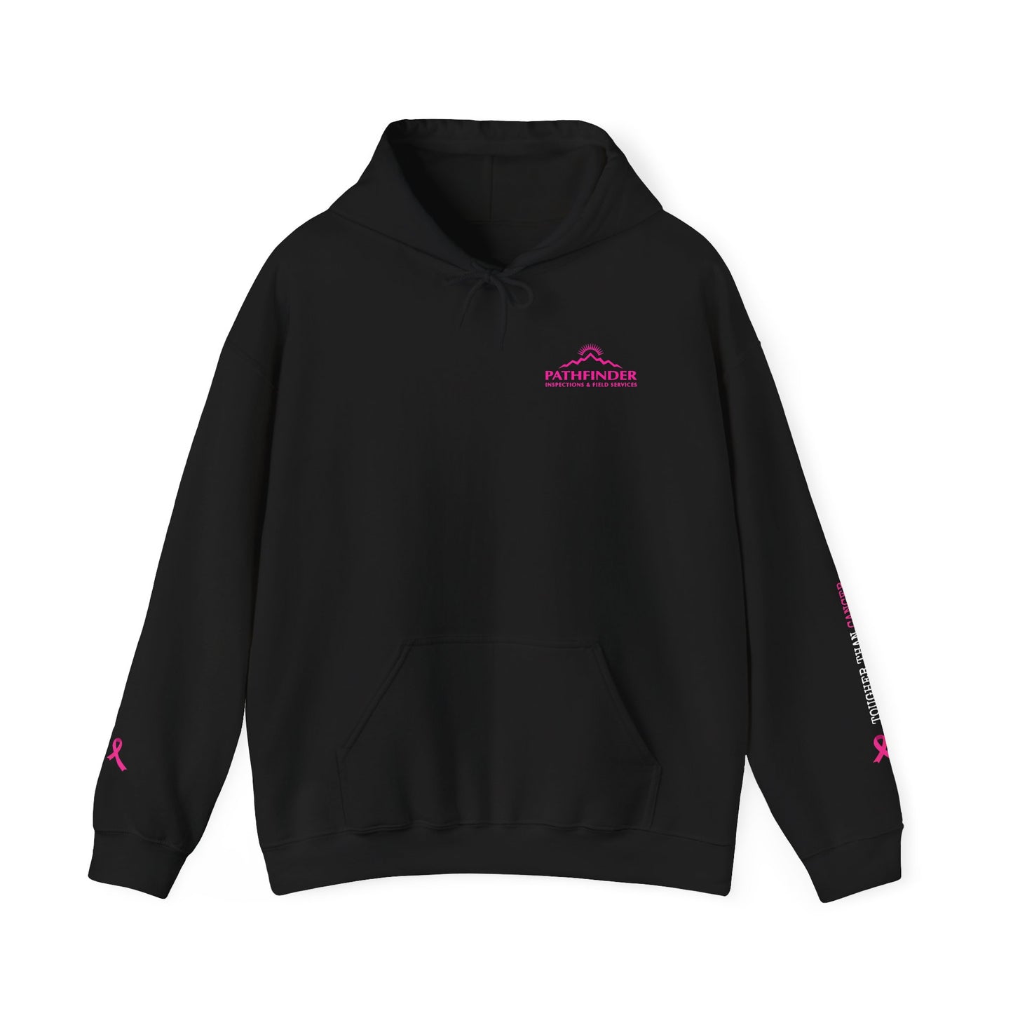 Breast Cancer Awareness Punisher Hoodie — American Flag Ribbon Support Sweatshirt