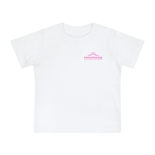 Baby T-Shirt — Pink Ribbon Punisher Skull "American Oil on American Soil"