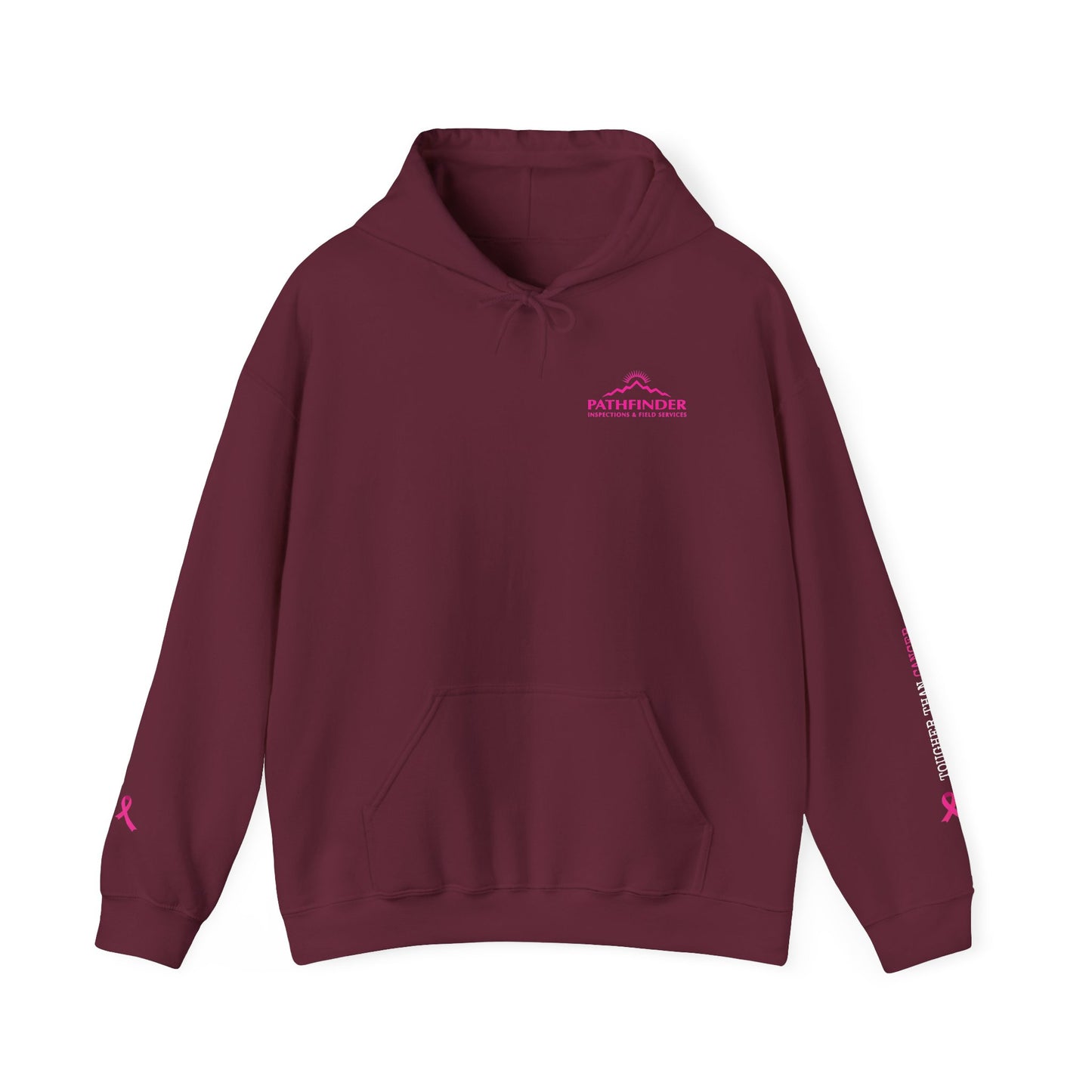 Breast Cancer Awareness Punisher Hoodie — American Flag Ribbon Support Sweatshirt