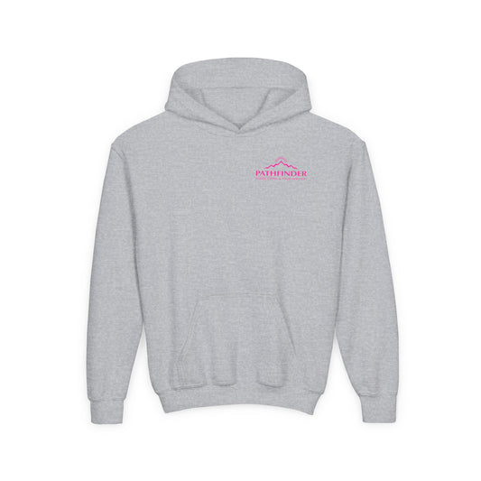 Youth Hoodie - 'American Girl, American Soil' Pink Ribbon Patriotic Skull Breast Cancer Awareness