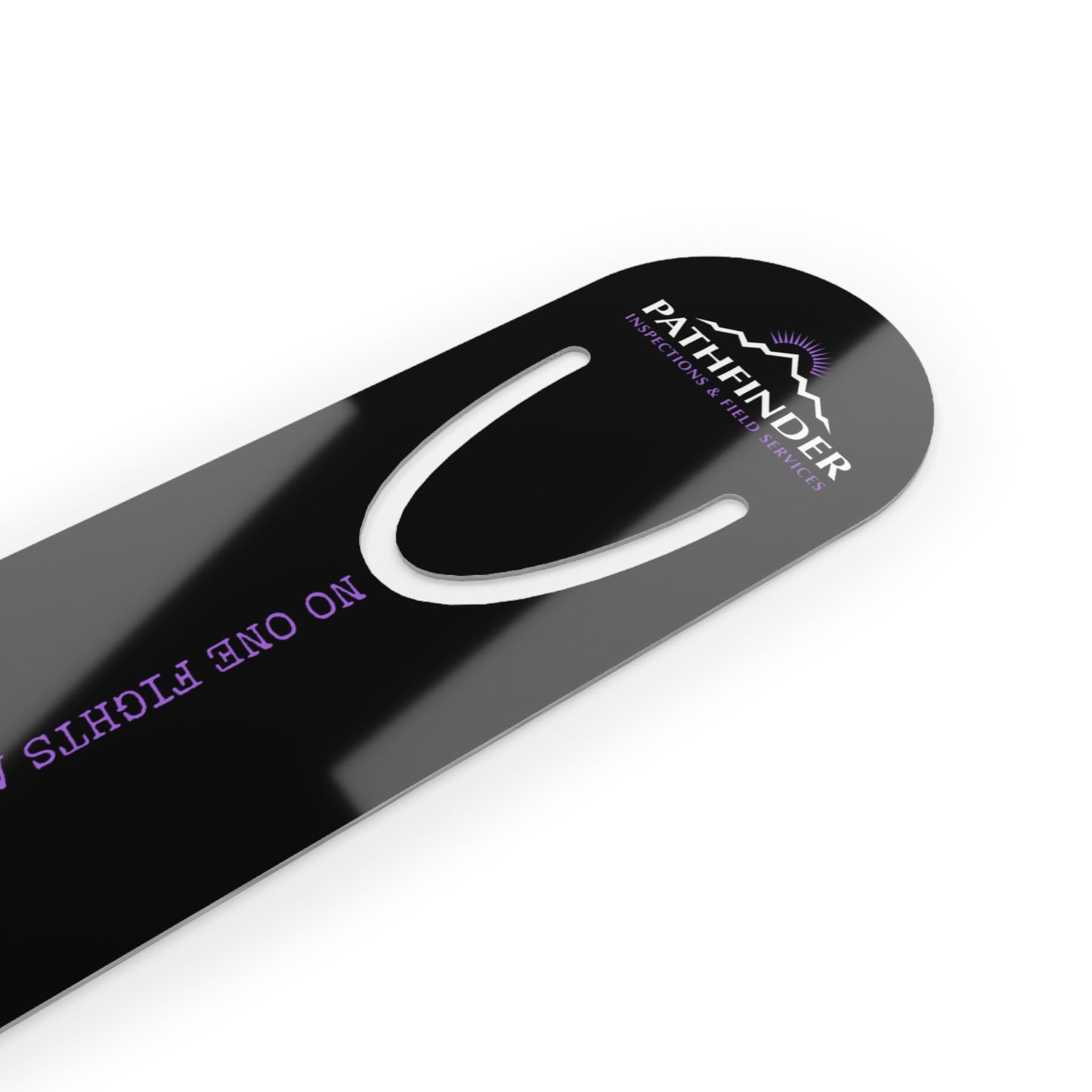 Thin Purple Line Flag Bookmark – 'No One Fights Alone' Metal Bookmarker for Cancer Awareness & Support