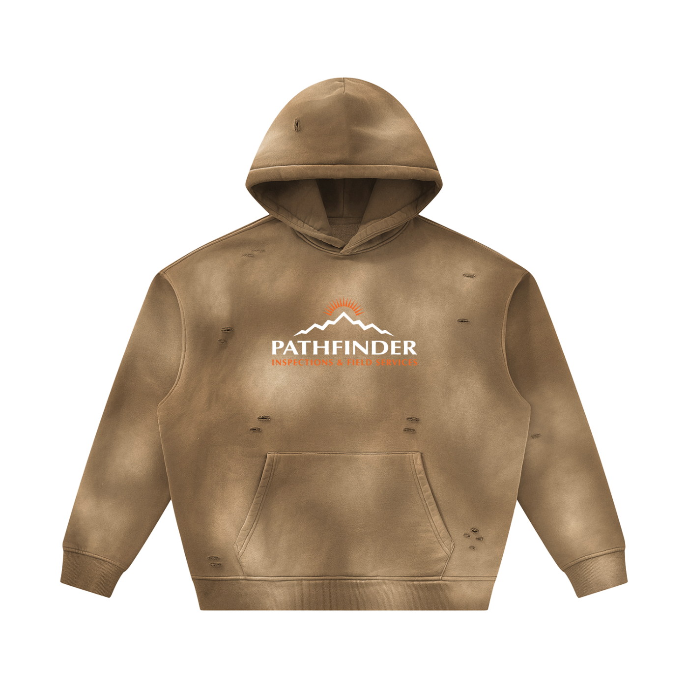 Unisex Sunfade Frayed Fleece Hoodie