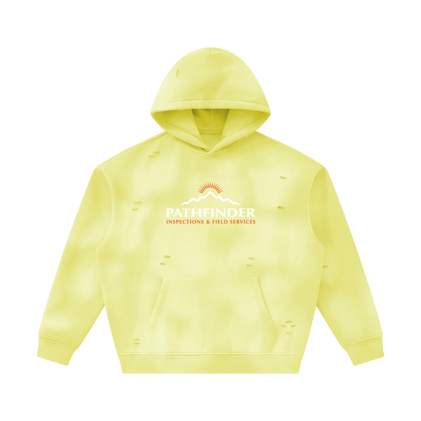 Unisex Sunfade Frayed Fleece Hoodie