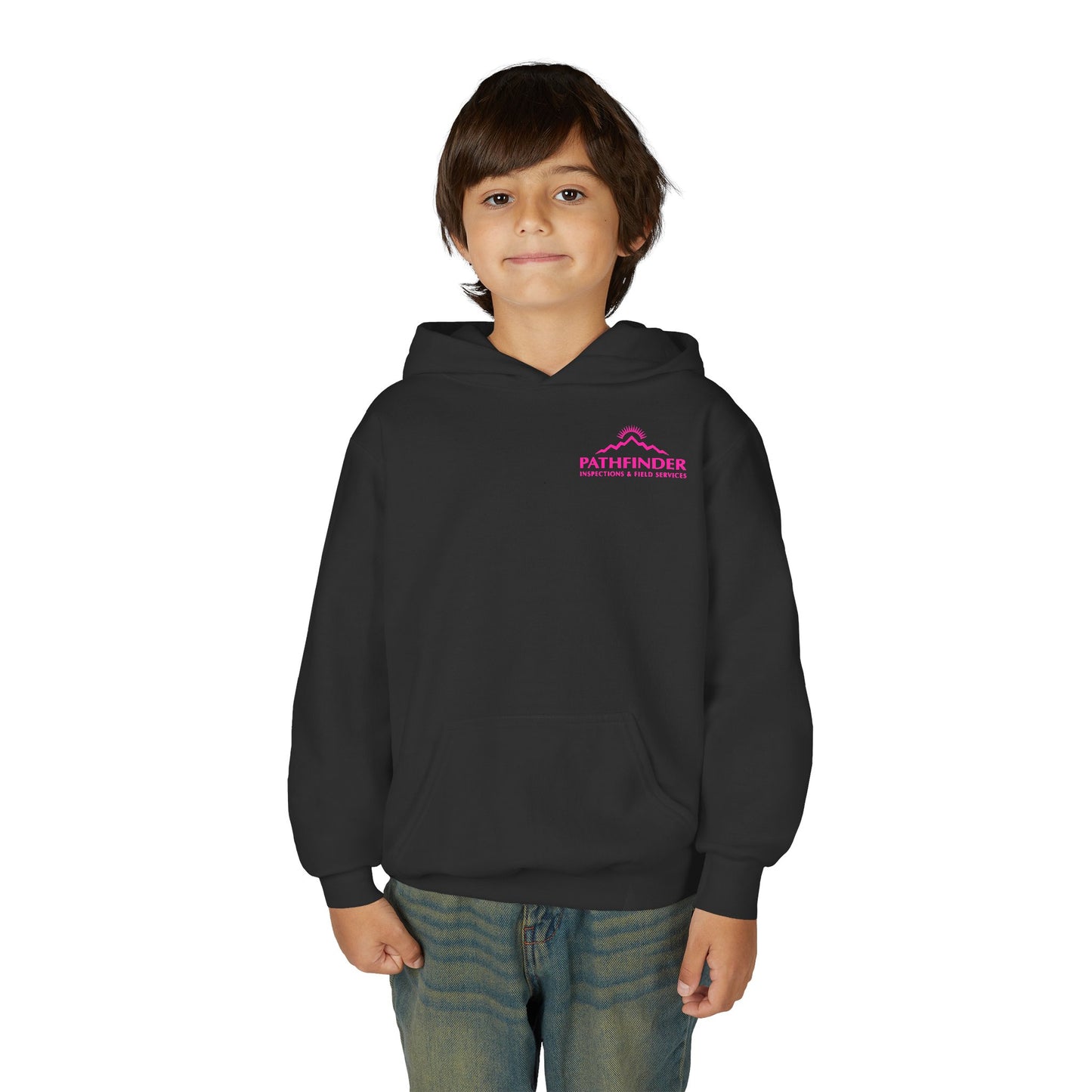 Youth Hoodie - 'American Girl, American Soil' Pink Ribbon Patriotic Skull Breast Cancer Awareness