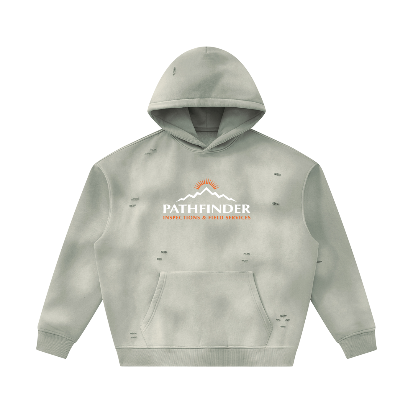 Unisex Sunfade Frayed Fleece Hoodie
