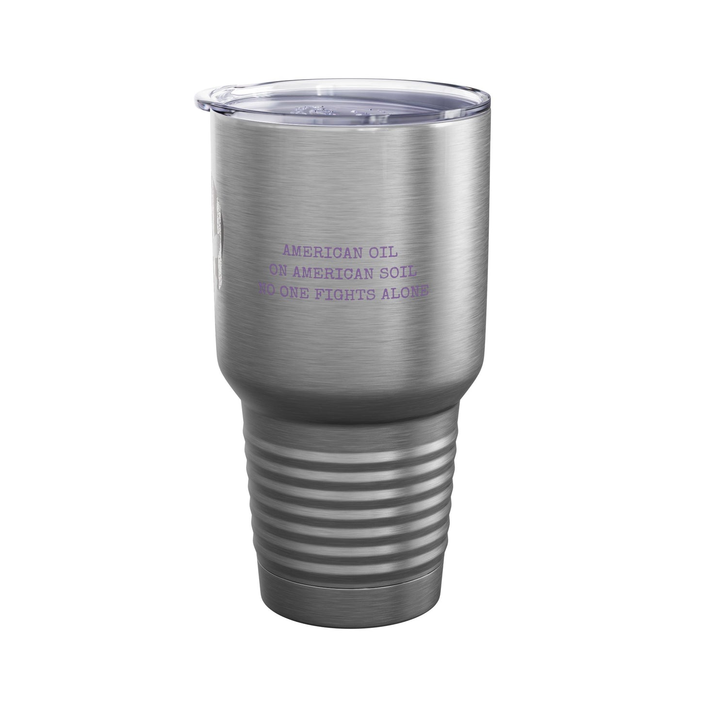 30oz Tumbler — Punisher Skull with Thin Purple Line American Flag