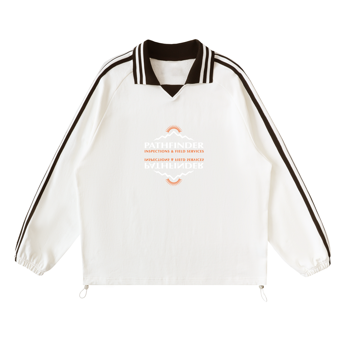 Pathfinder Contrast Striped Lapel Collar Sweatshirt