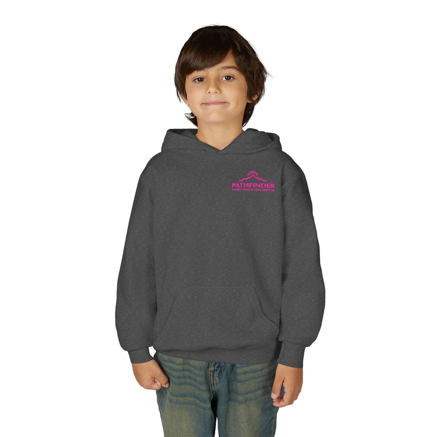 Youth Hoodie - 'American Girl, American Soil' Pink Ribbon Patriotic Skull Breast Cancer Awareness