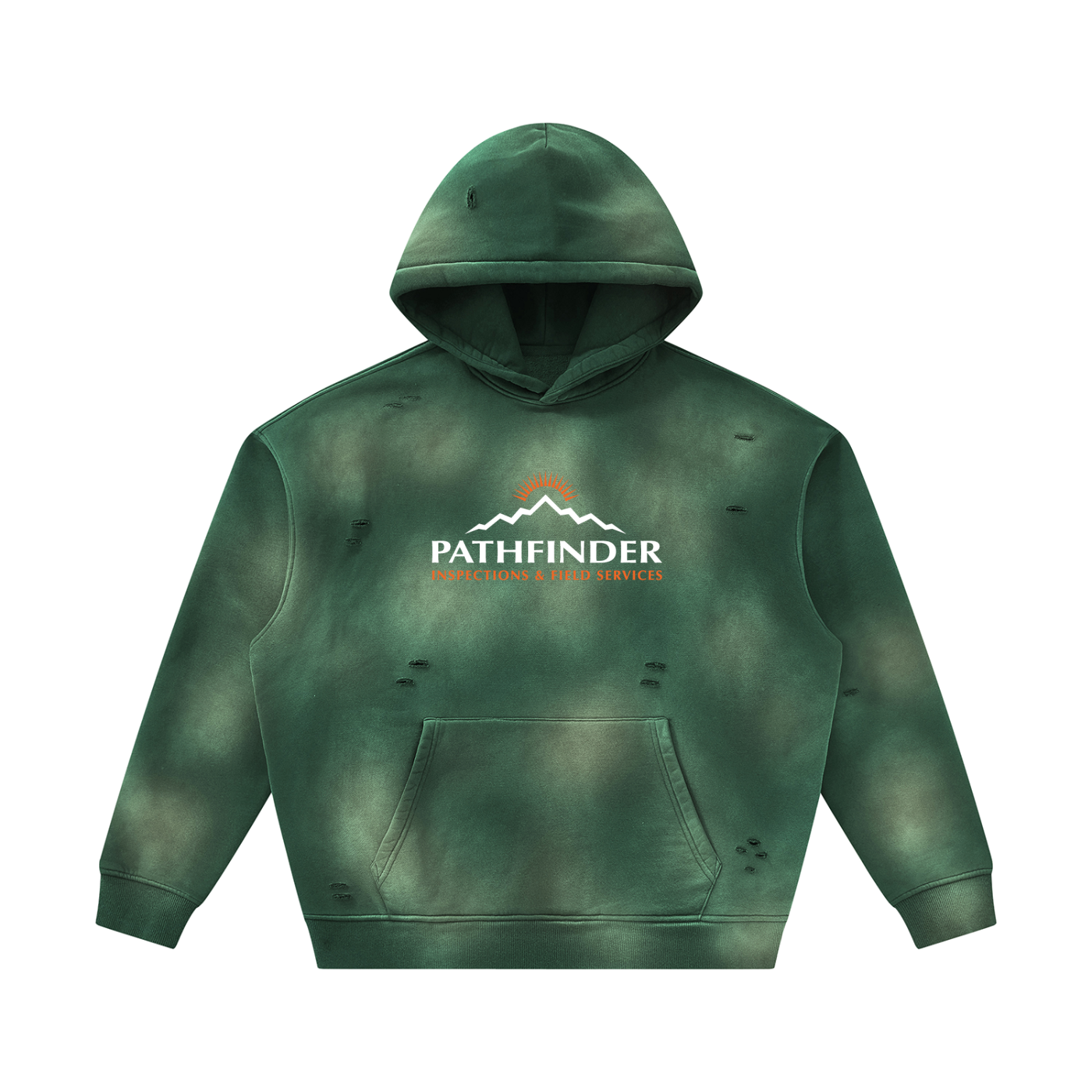 Unisex Sunfade Frayed Fleece Hoodie