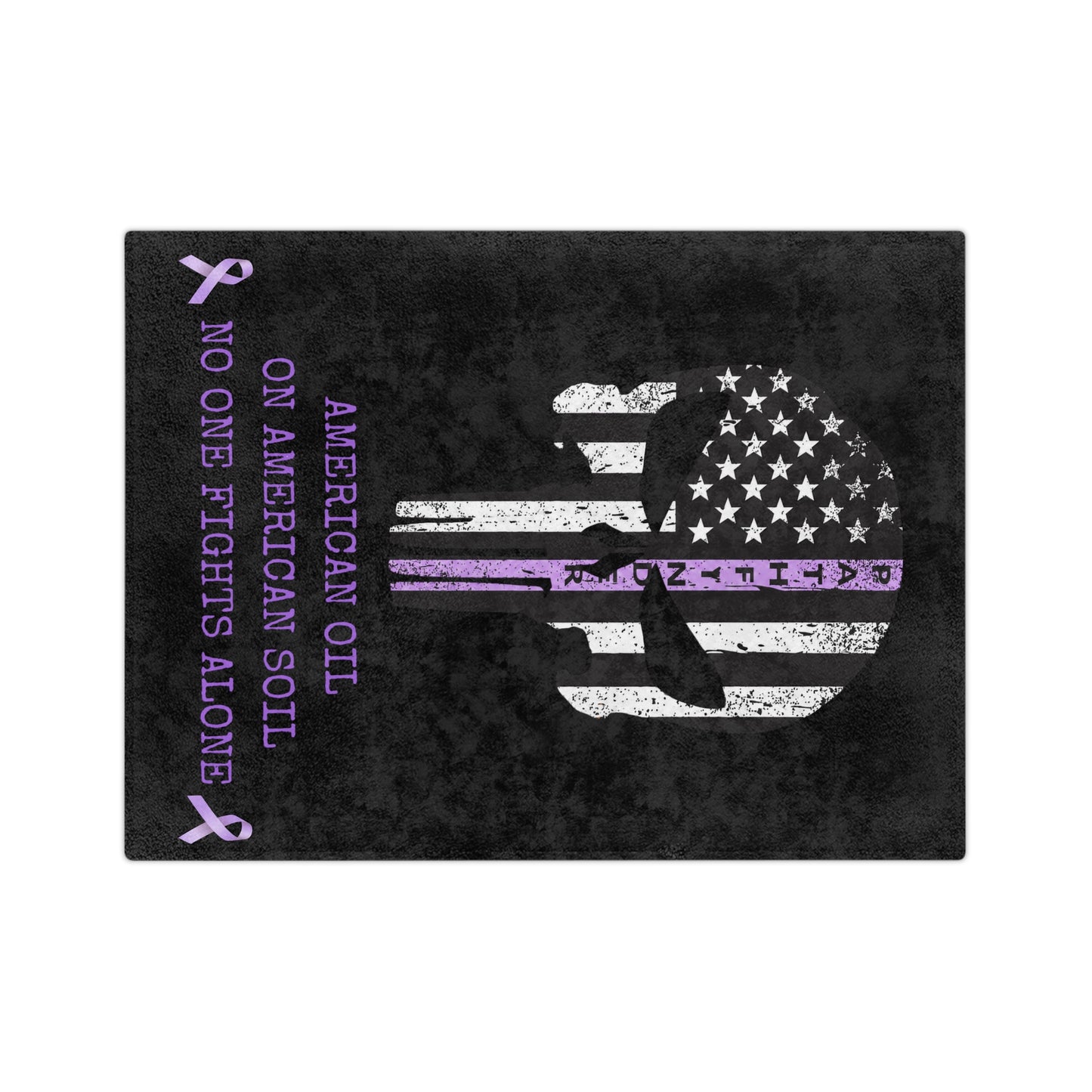 Velveteen Blanket — "American Oil on American Soil" Purple Ribbon Support Throw