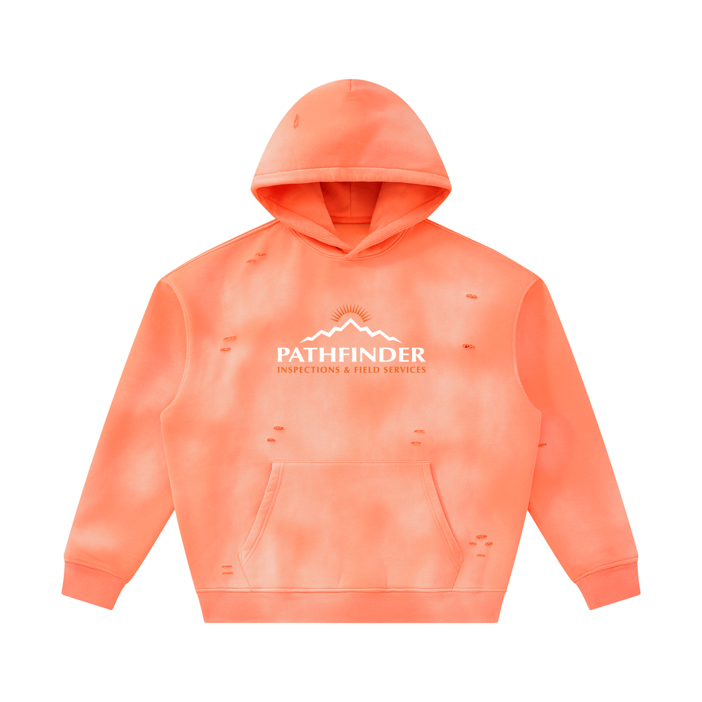 Unisex Sunfade Frayed Fleece Hoodie