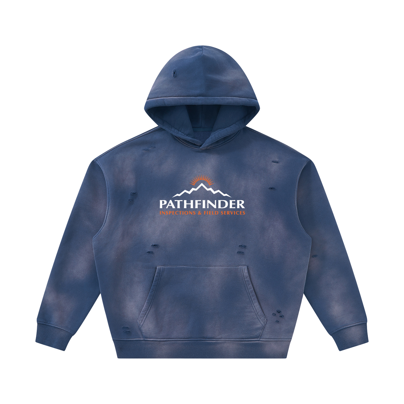 Unisex Sunfade Frayed Fleece Hoodie