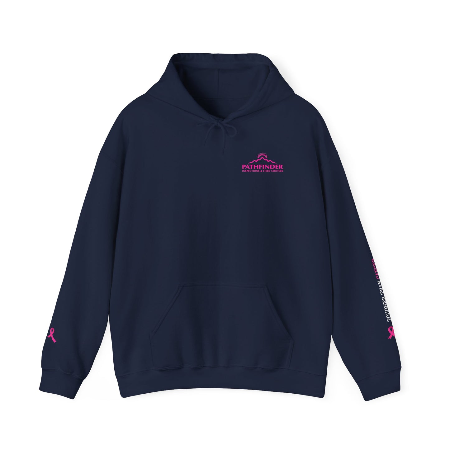 Breast Cancer Awareness Punisher Hoodie — American Flag Ribbon Support Sweatshirt