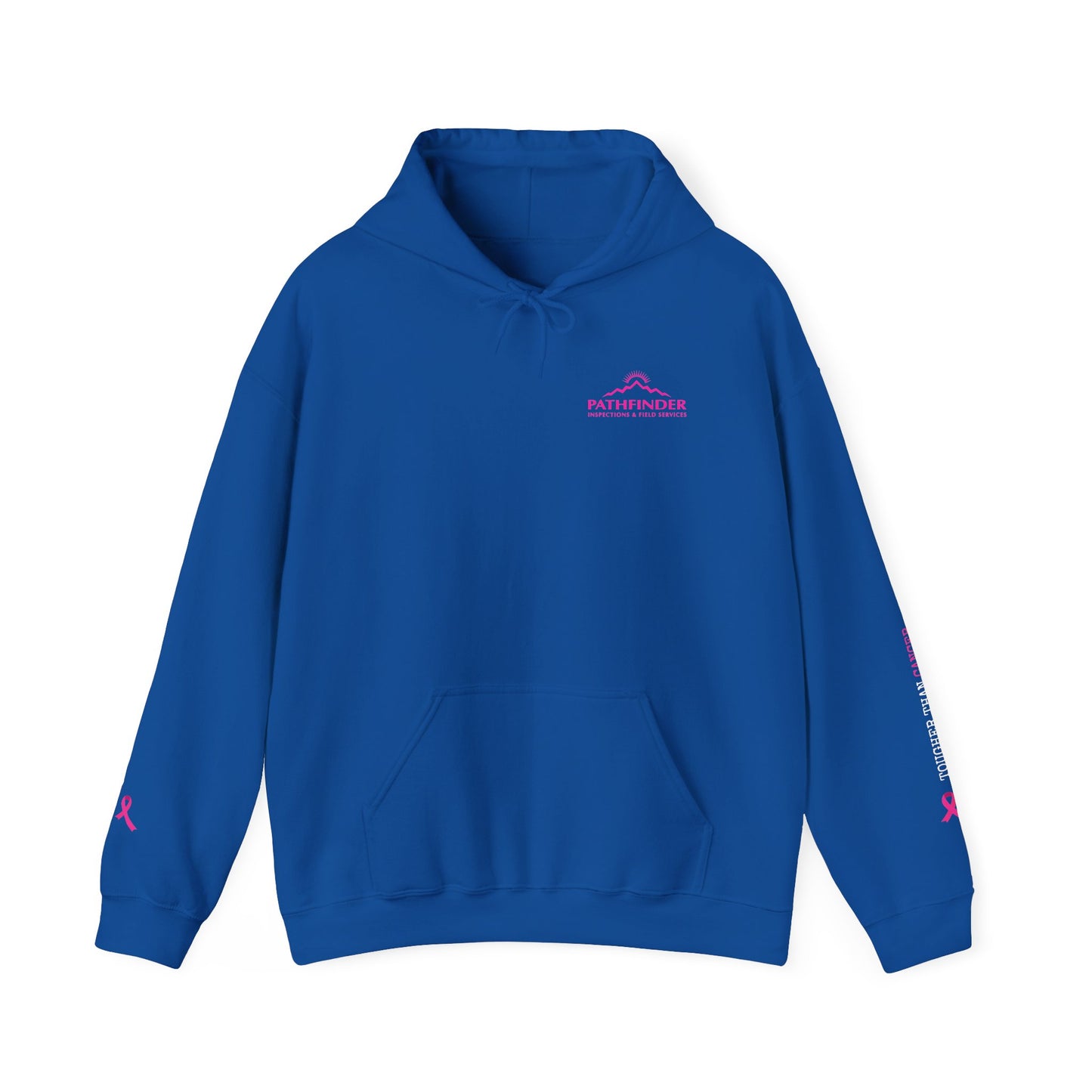 Breast Cancer Awareness Punisher Hoodie — American Flag Ribbon Support Sweatshirt