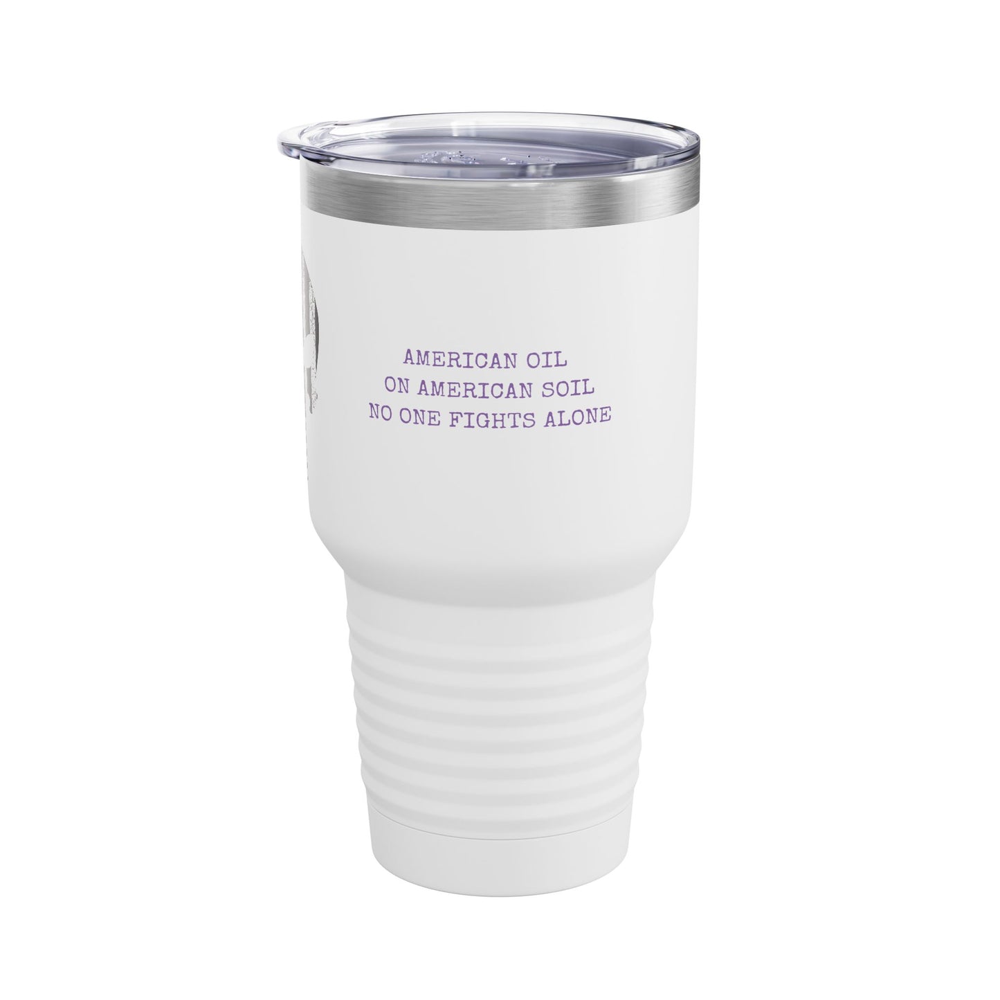 30oz Tumbler — Punisher Skull with Thin Purple Line American Flag