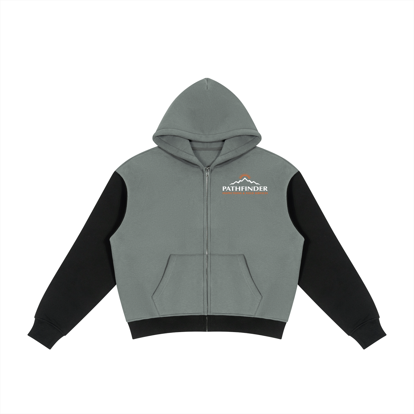 Unisex Color Block Fleece Full Zip Hoodie
