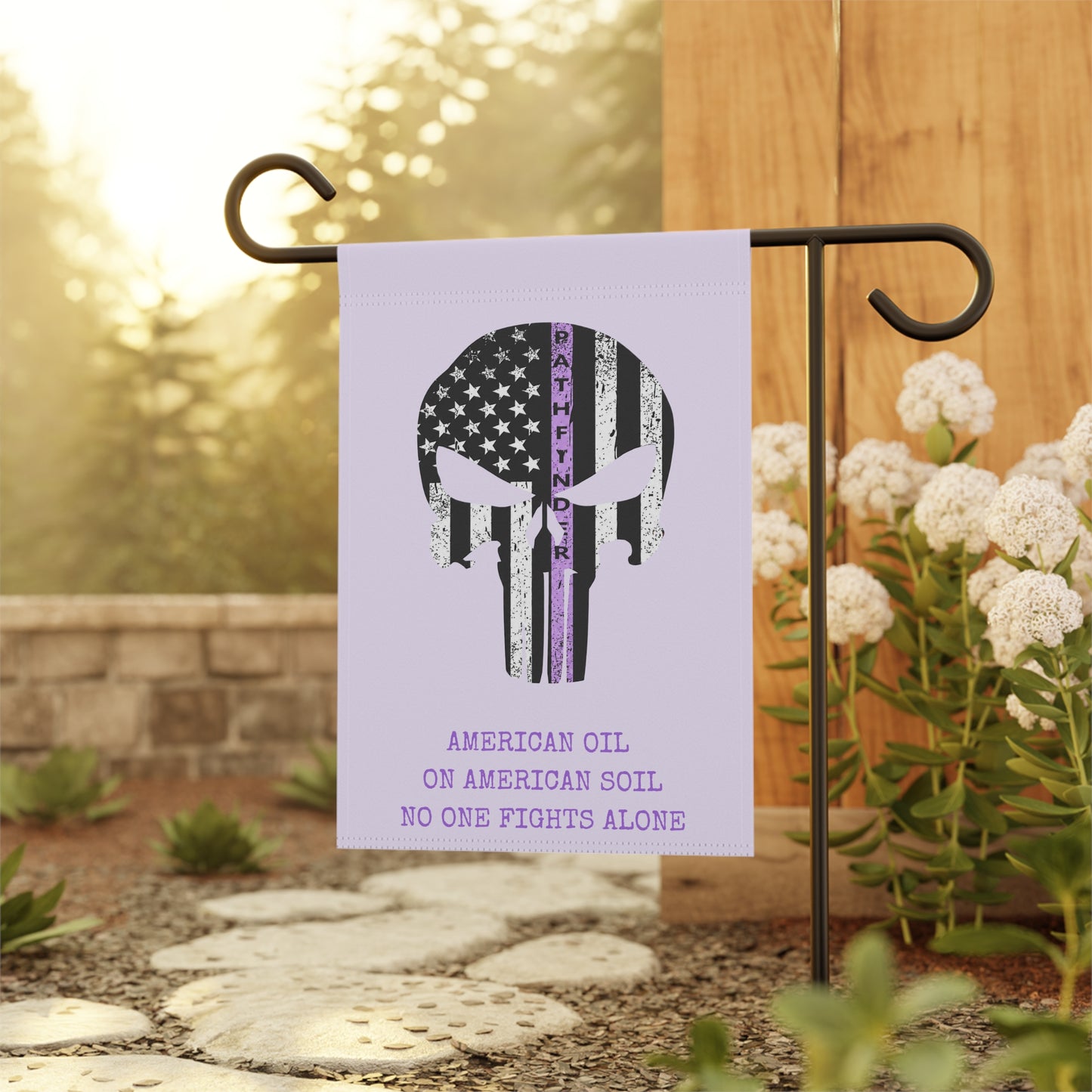 Garden Flag: Cancer Fundraiser  "American Oil on American Soil, No One Fights Alone"