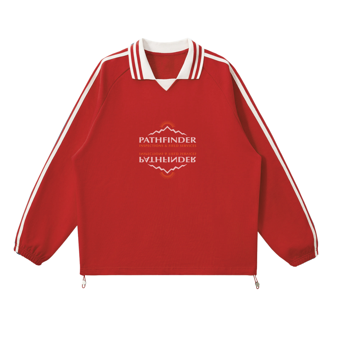 Pathfinder Contrast Striped Lapel Collar Sweatshirt