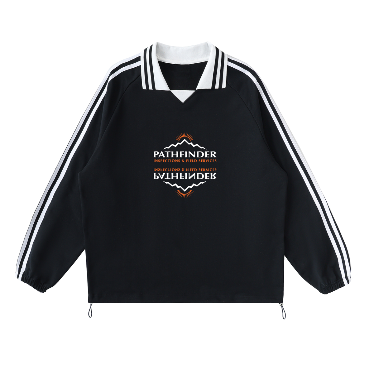 Pathfinder Contrast Striped Lapel Collar Sweatshirt