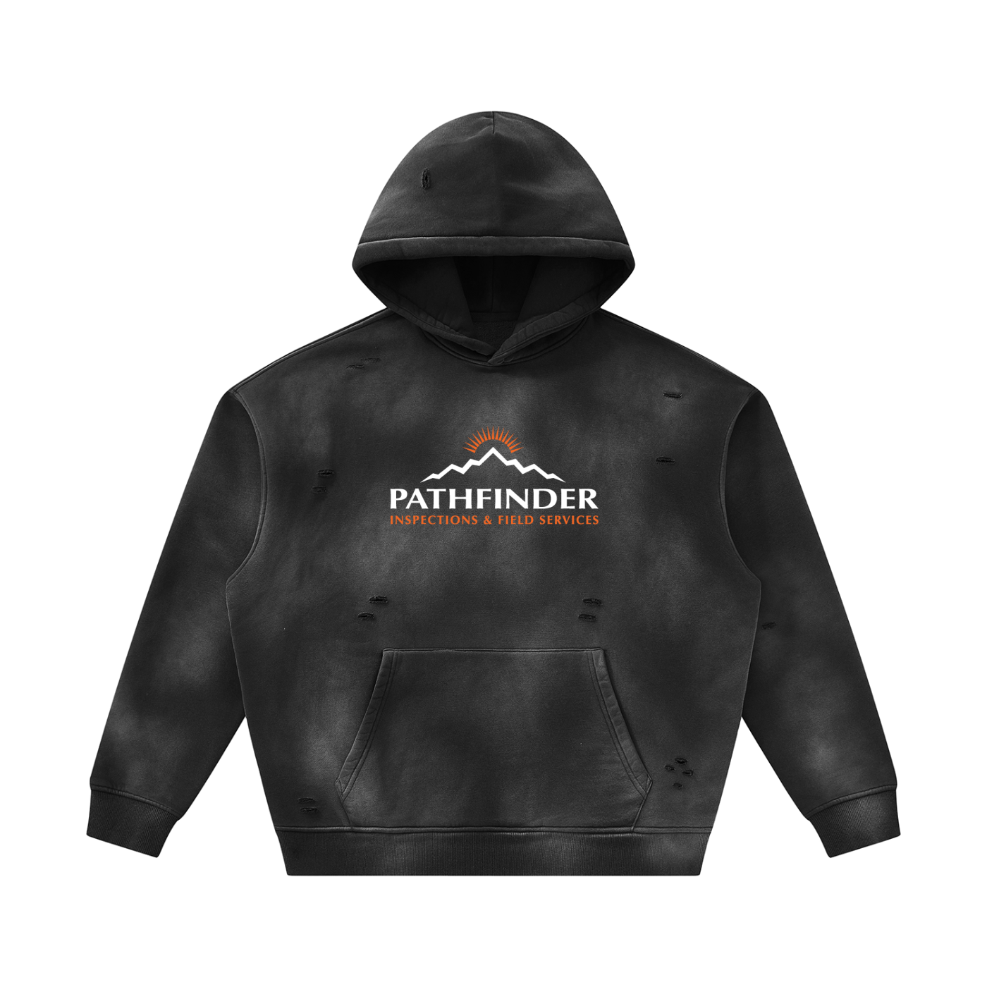 Unisex Sunfade Frayed Fleece Hoodie