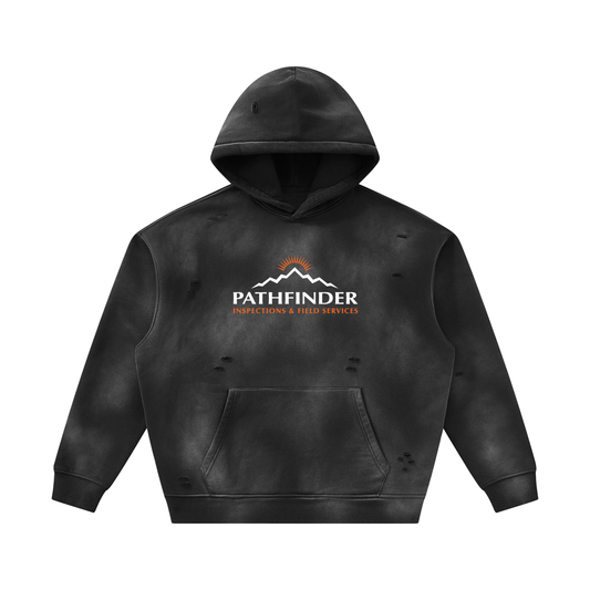 Unisex Sunfade Frayed Fleece Hoodie